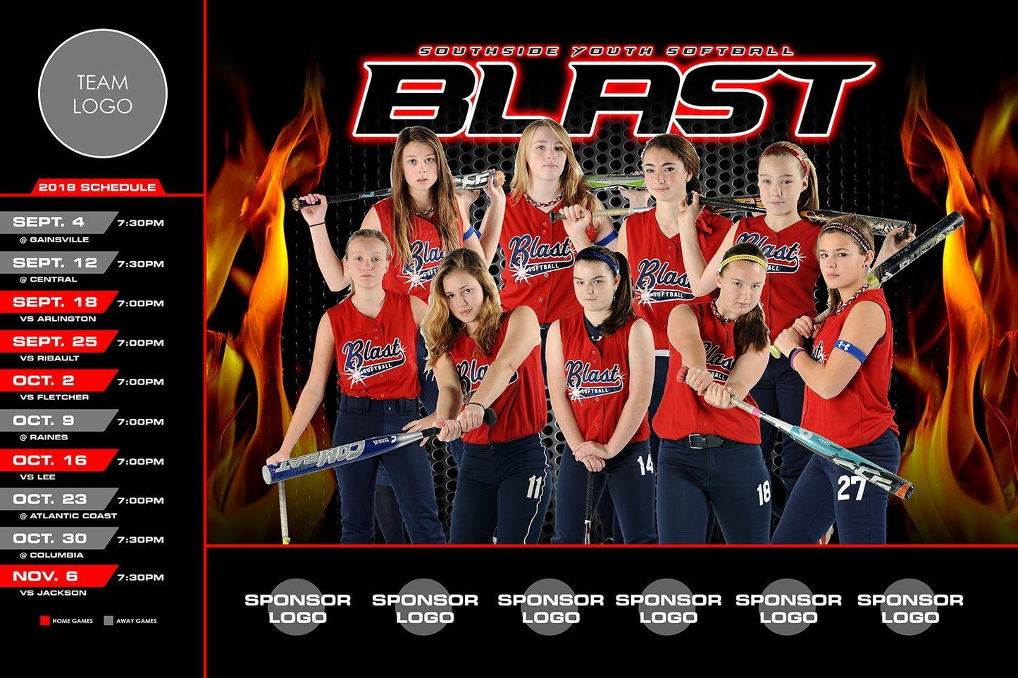 Bracket - V.4 - Game Day Season Schedule Template-Photoshop Template - Photo Solutions
