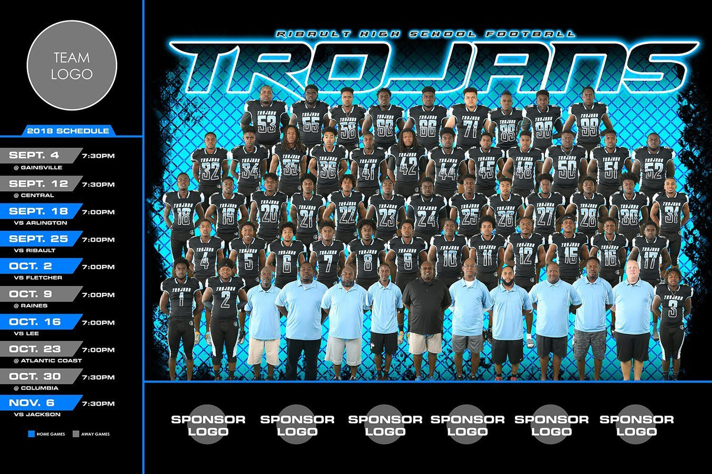 Grill - V.4 - Game Day Season Schedule Template-Photoshop Template - Photo Solutions