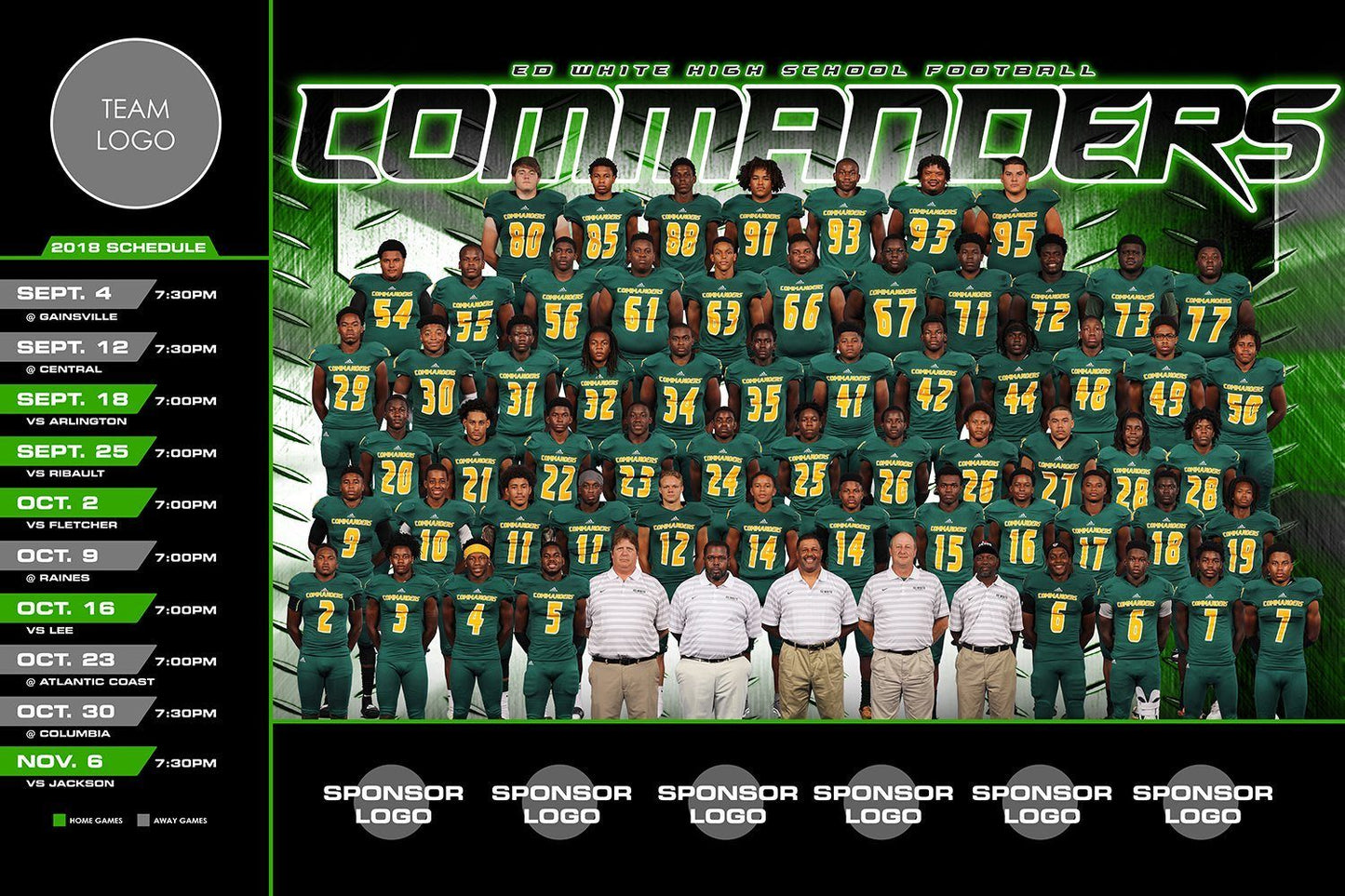 Ironside - V.4 - Game Day Season Schedule Template-Photoshop Template - Photo Solutions