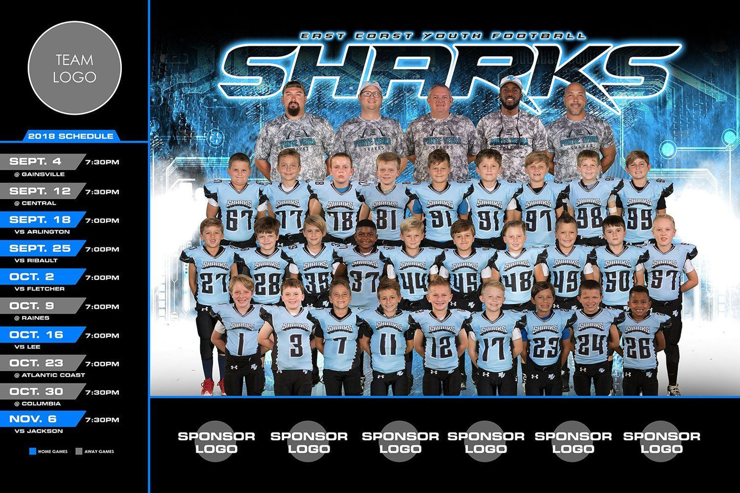 Mother Ship - V.5 - Game Day Season Schedule Template-Photoshop Template - Photo Solutions