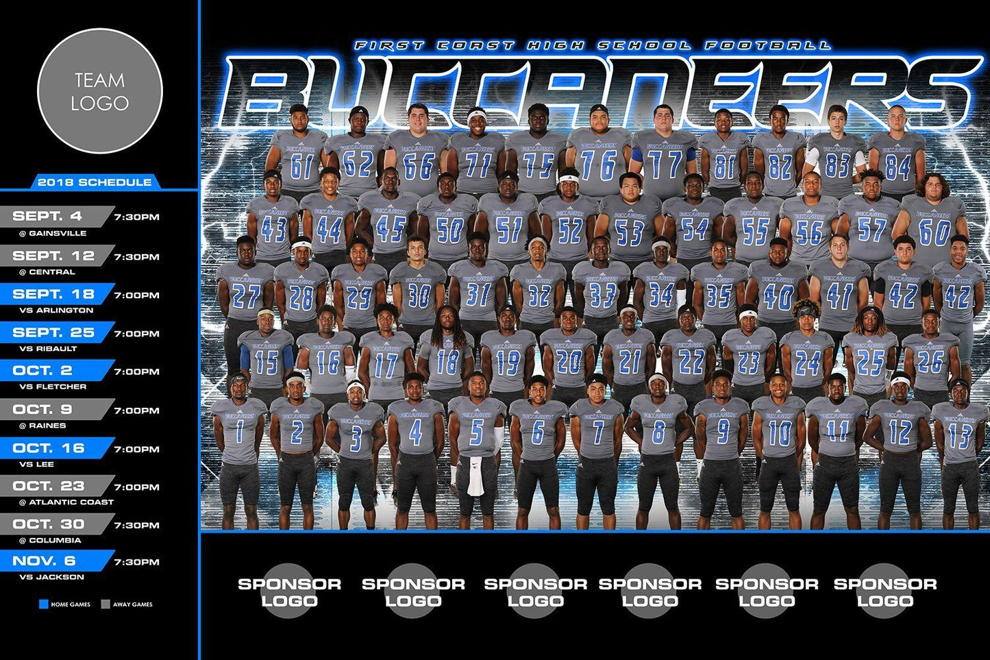 Spark - V.5 - Game Day Season Schedule Template-Photoshop Template - Photo Solutions