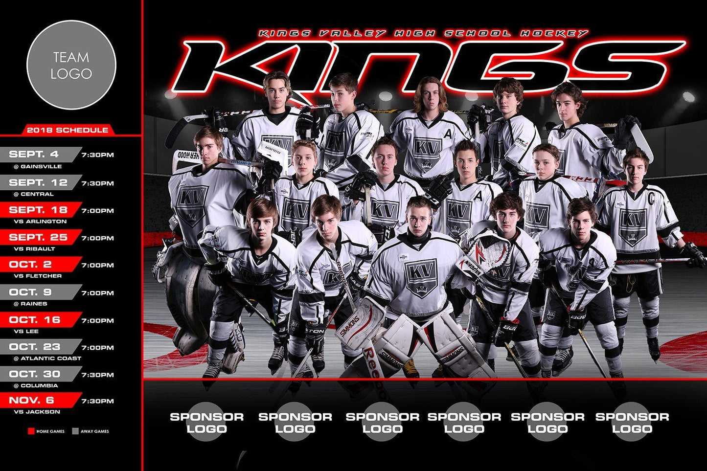 FaceOff - V.2 - Game Day Season Schedule Template-Photoshop Template - Photo Solutions