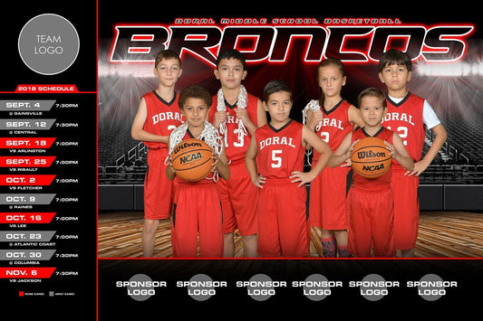 Full Court - V.2 - Game Day Season Schedule Template-Photoshop Template - Photo Solutions