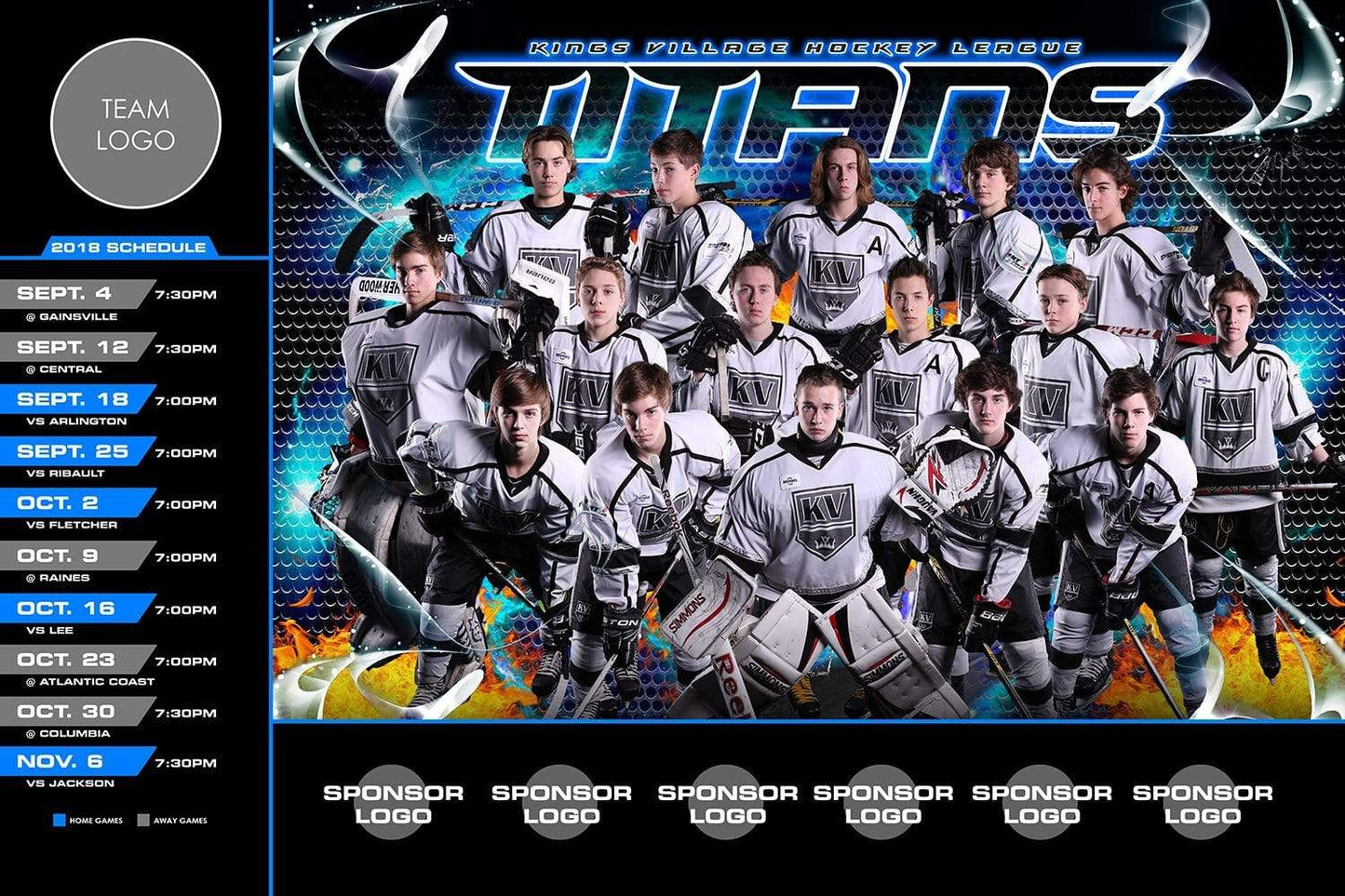 Ice - V.3 - Game Day Season Schedule Template-Photoshop Template - Photo Solutions