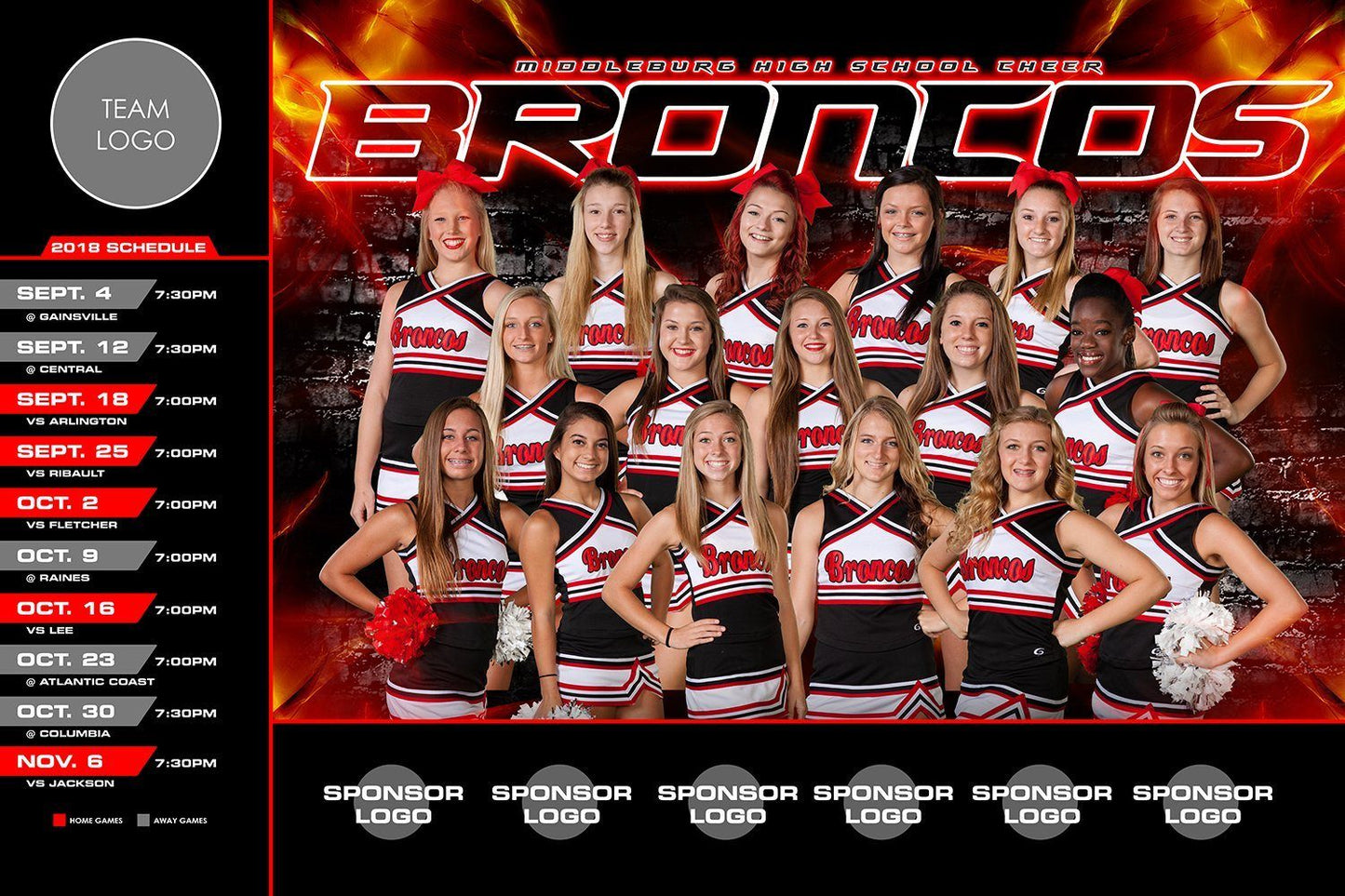 Light Rays - V.3 - Game Day Season Schedule Template-Photoshop Template - Photo Solutions