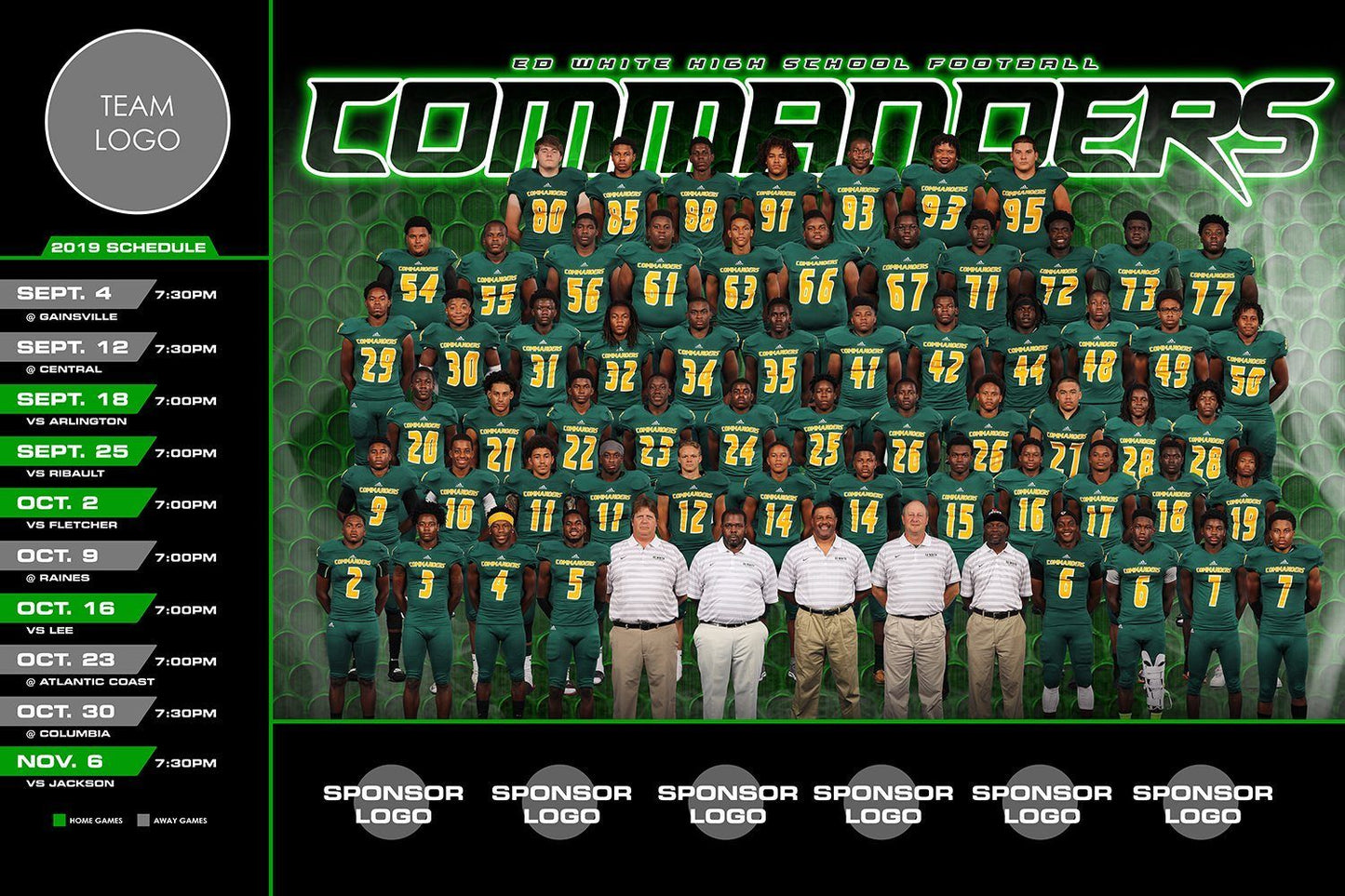 SmokeScreen - V.1 - Game Day Season Schedule Template-Photoshop Template - Photo Solutions