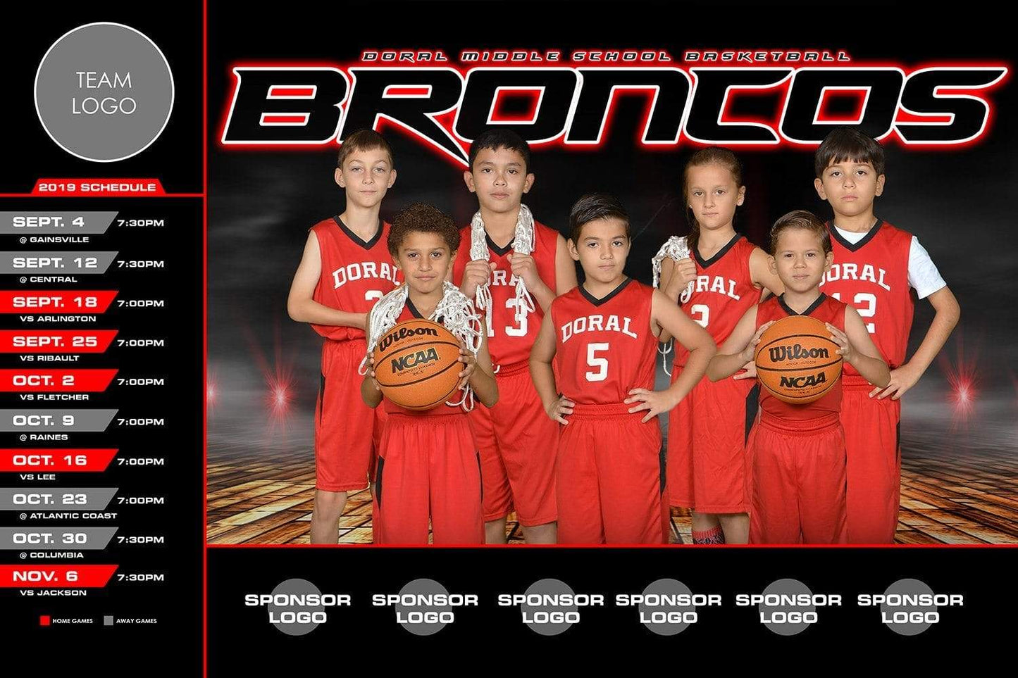 Vapor - V.1 - Game Day Season Schedule Template-Photoshop Template - Photo Solutions