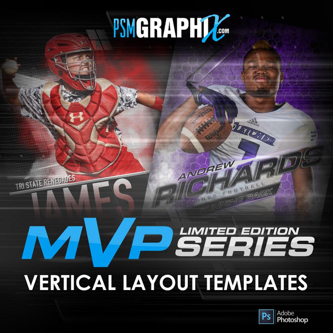 MVP Series - Sports Photoshop Templates - Vertical Designs