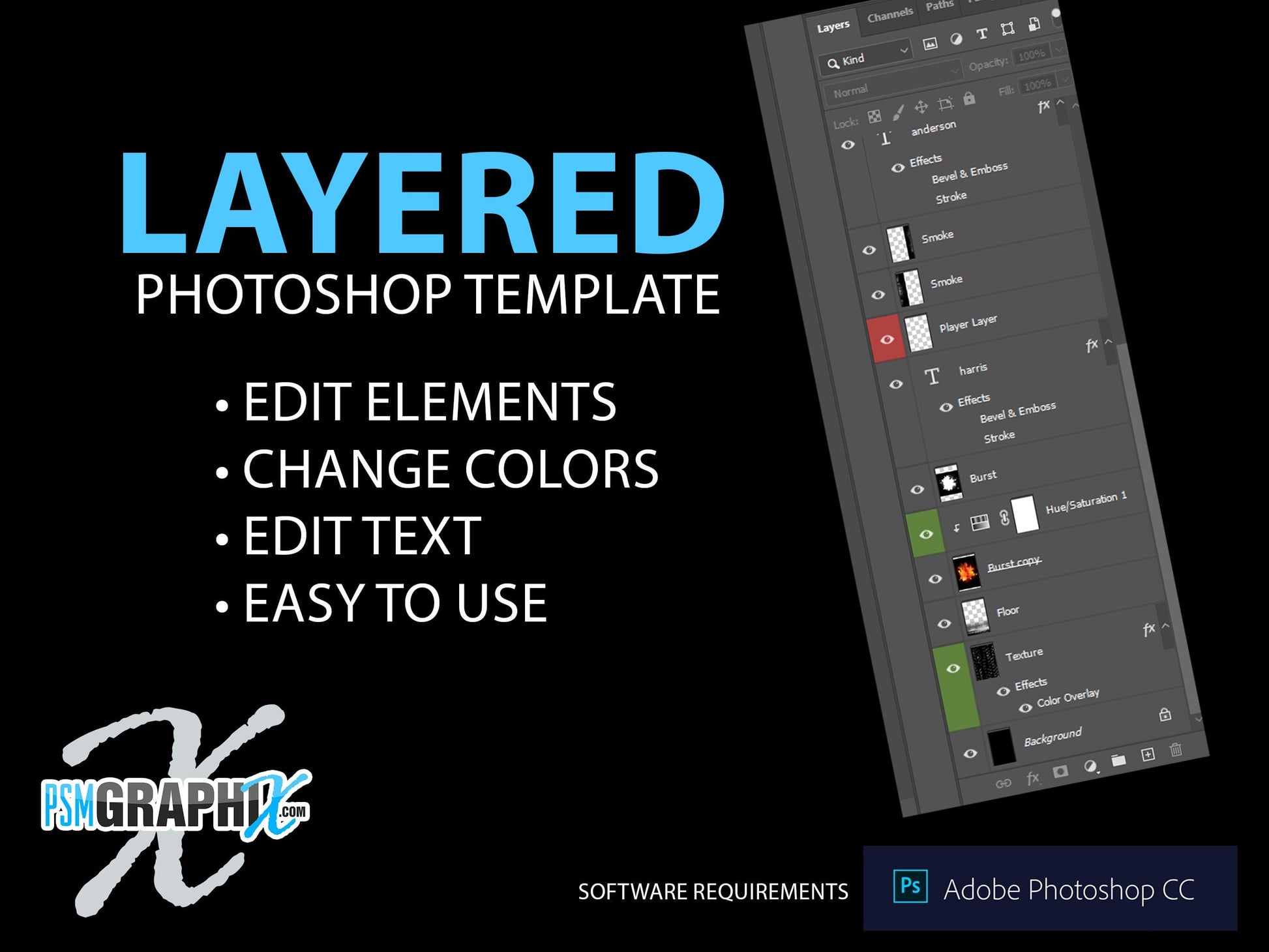 Neon Bricks - Stage Series II - Drop In Photoshop Template-Photoshop Template - PSMGraphix