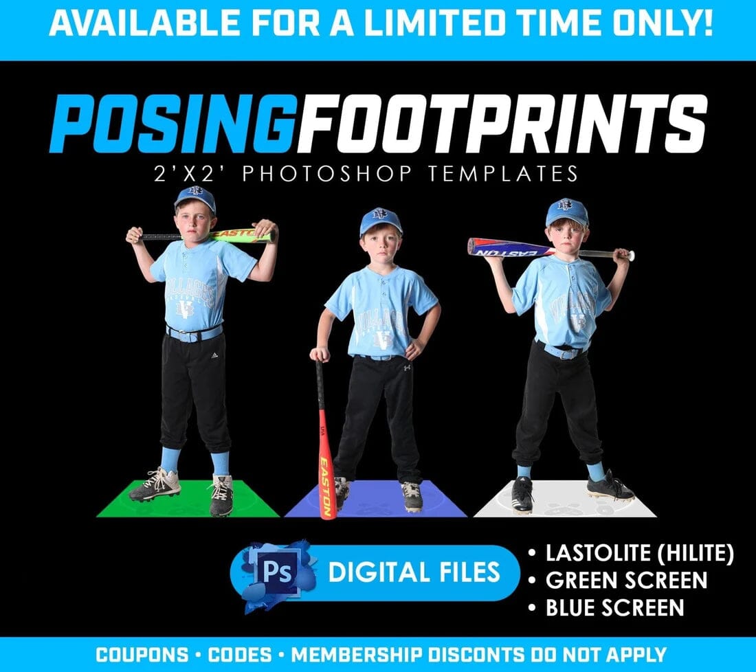 Posing Footprints-Photoshop Template - PSMGraphix