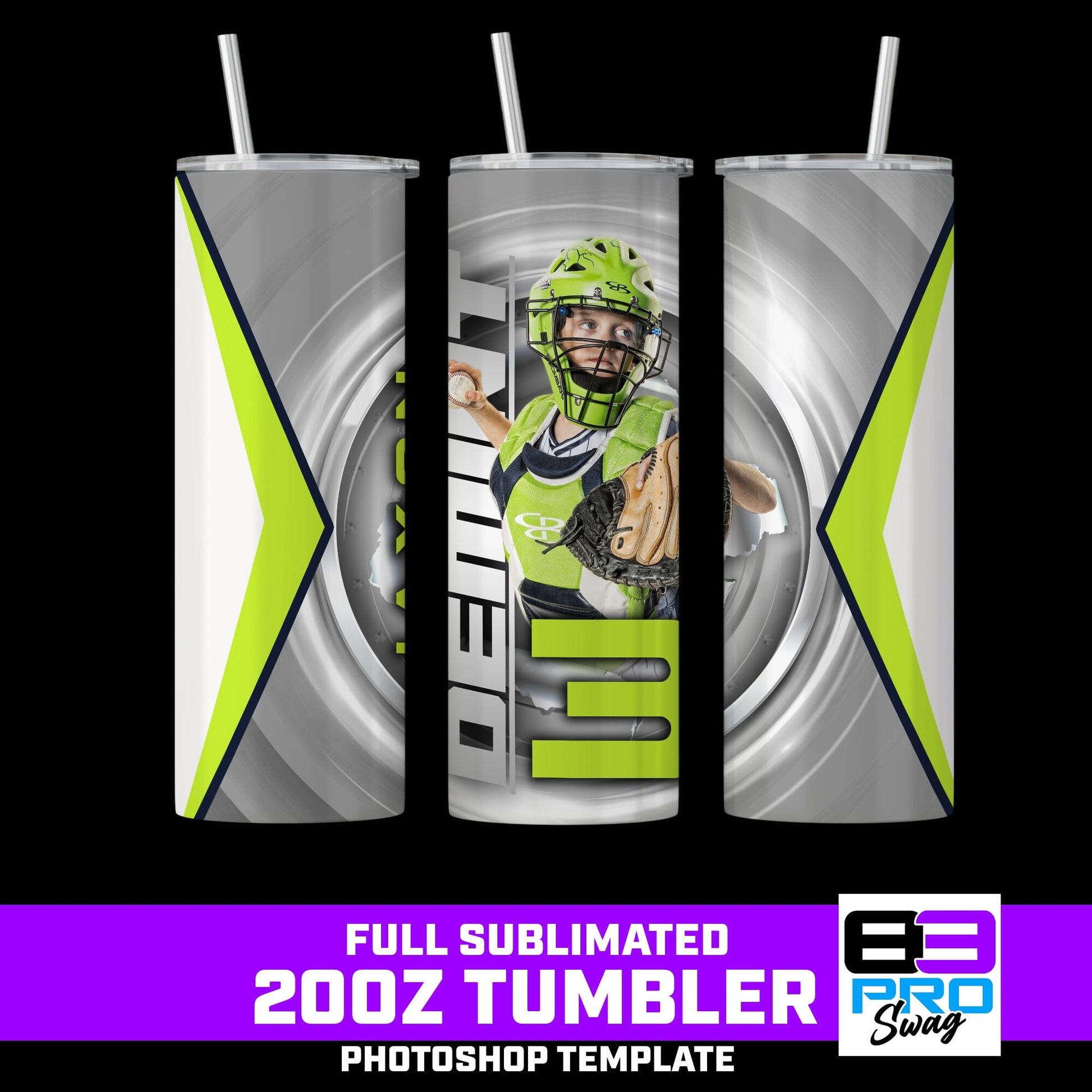 METAL BREAKOUT - Skinny Tumbler Templates-Photoshop Template - PSMGraphix