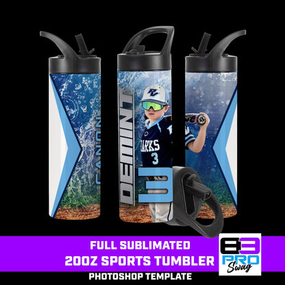 Skinny Tumbler Templates - Shark Multi-Sport-Photoshop Template - PSMGraphix