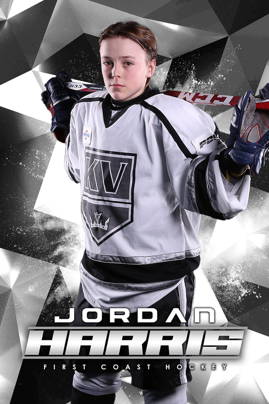 2:3 Ratio INDIVIDUAL POSTER/BANNER Photoshop Template - Multi-Sport - CRACKED ICE