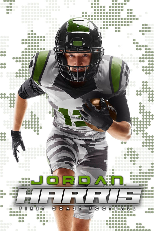 2:3 Ratio INDIVIDUAL POSTER/BANNER Photoshop Template - DIGITAL CAMO - Multi-Sport