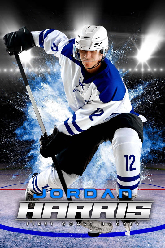 2:3 Ratio INDIVIDUAL POSTER/BANNER Photoshop Template - ILLUMINATION - HOCKEY