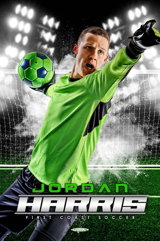 2:3 Ratio INDIVIDUAL POSTER/BANNER Photoshop Template - ILLUMINATION - SOCCER