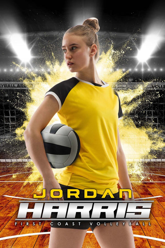 2:3 Ratio INDIVIDUAL POSTER/BANNER Photoshop Template - ILLUMINATION - VOLLEYBALL