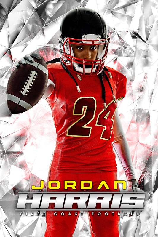 2:3 Ratio INDIVIDUAL POSTER/BANNER Photoshop Template - Multi-Sport - SILVER PRIZM