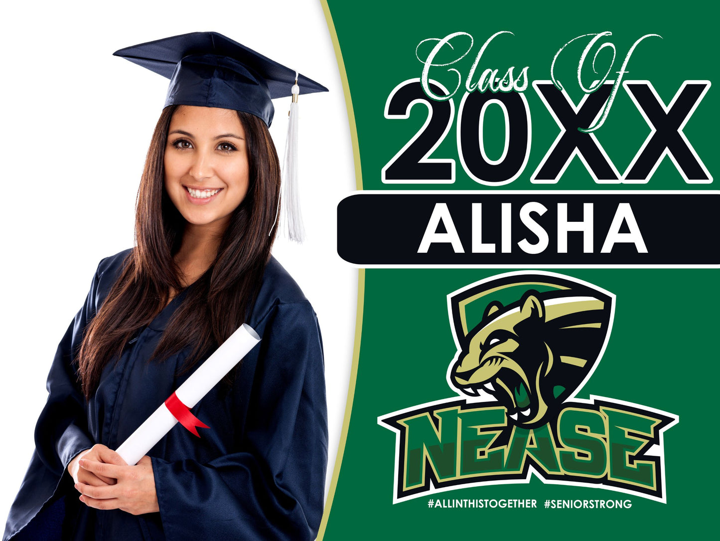 Class of 20XX Yard Sign Template - Photo V3-Photoshop Template - PSMGraphix