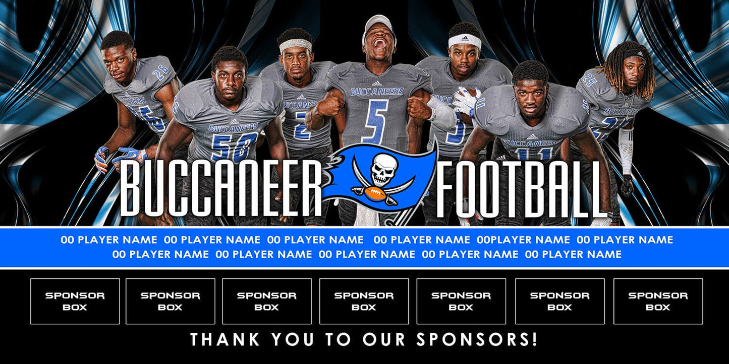 Chrome Wave 1:2 Team Banner 4x8 Product Template-Photoshop Template - PSMGraphix