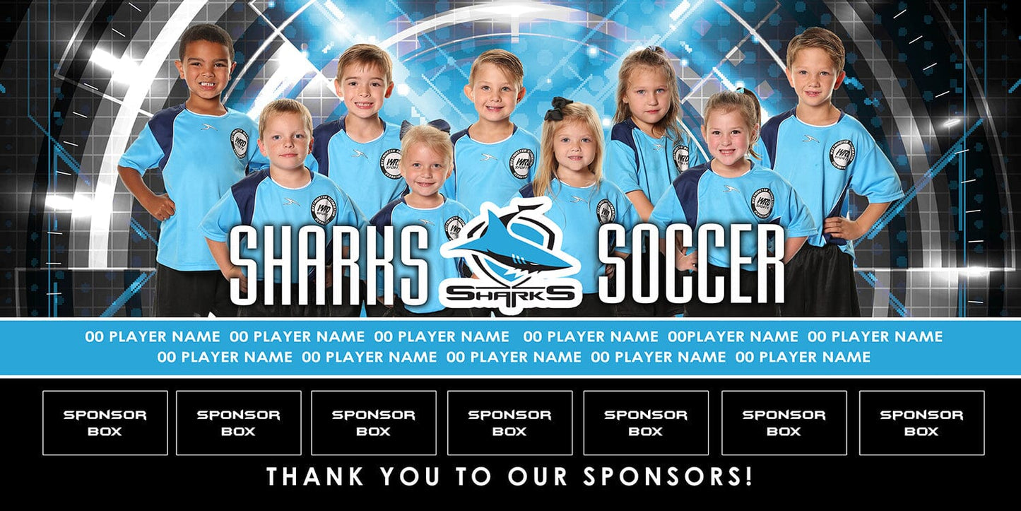 4x8 Beam Team Banner - Cyber Target-Photoshop Template - PSMGraphix