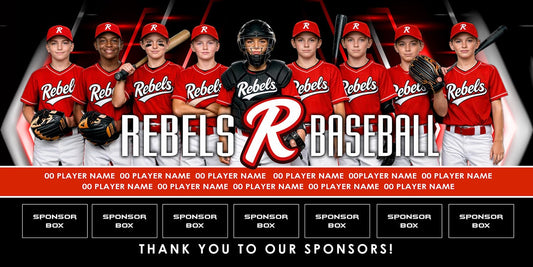 4x8 Team Banner - Flex-Photoshop Template - PSMGraphix