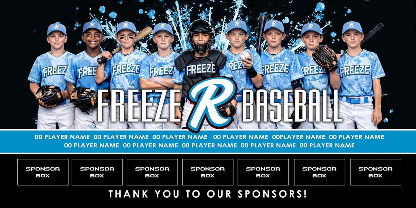 4x8 Team Banner - Frostbite-Photoshop Template - PSMGraphix