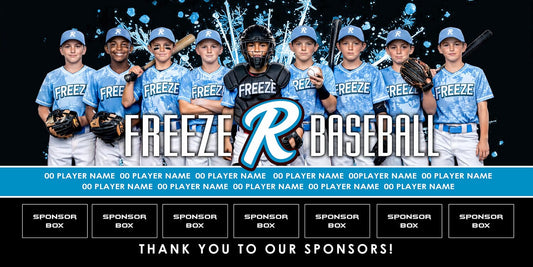 4x8 Team Banner - Frostbite-Photoshop Template - PSMGraphix