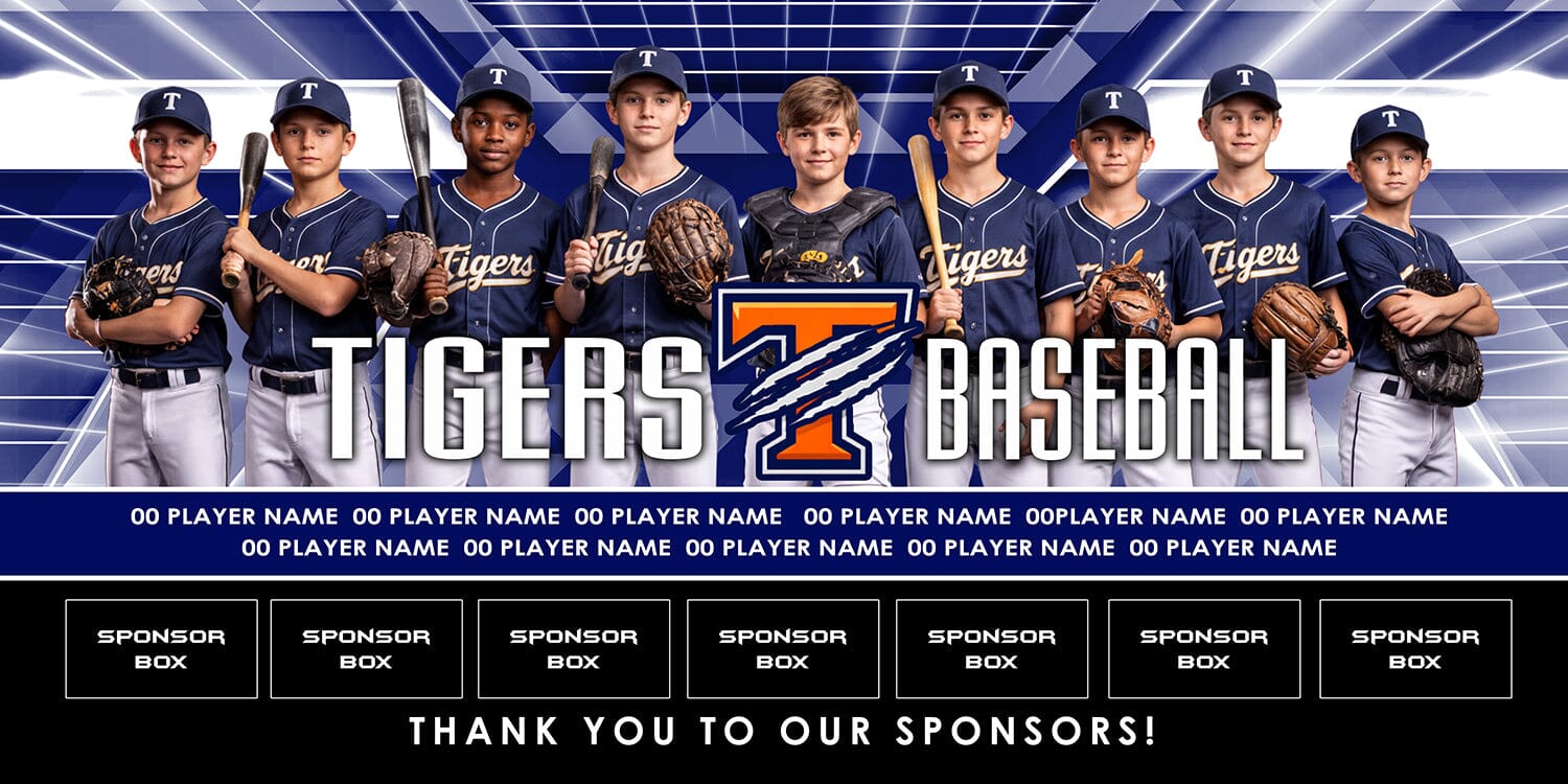 4x8 Team Banner - Grid Blast-Photoshop Template - PSMGraphix