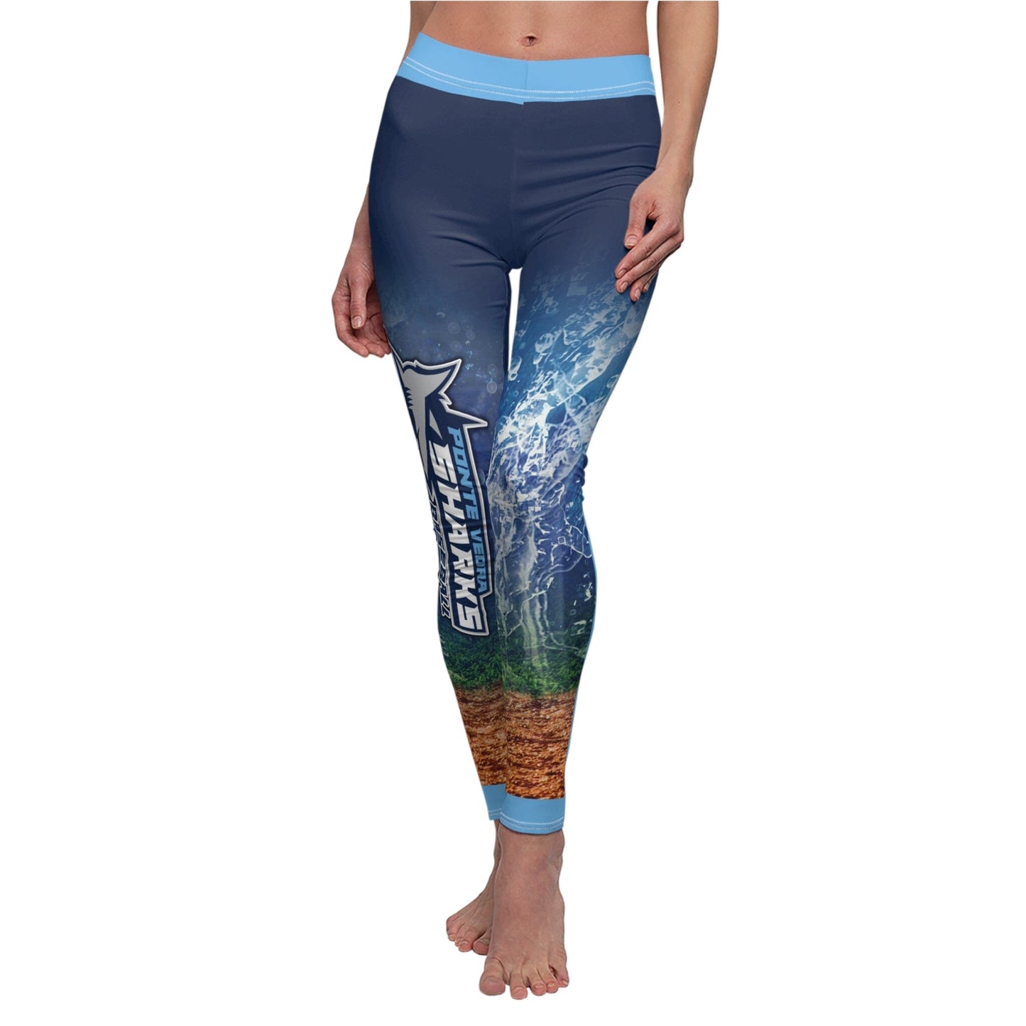 Women's Full Sublimated Sportswear Leggings - Shark Multi-Sport-Photoshop Template - PSMGraphix