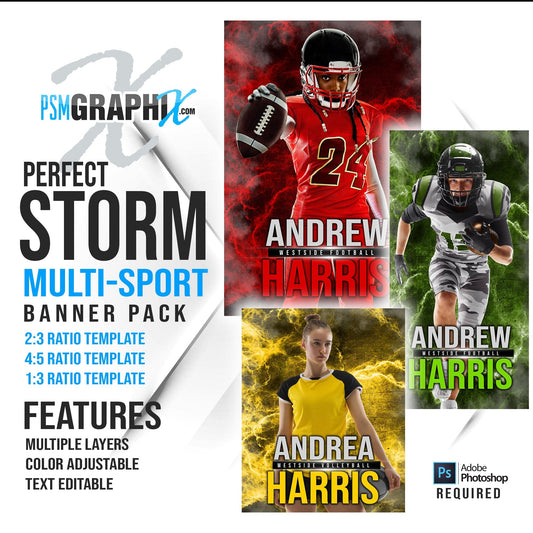 Perfect Storm  - Multi Sports Bundle-Photoshop Template - PSMGraphix