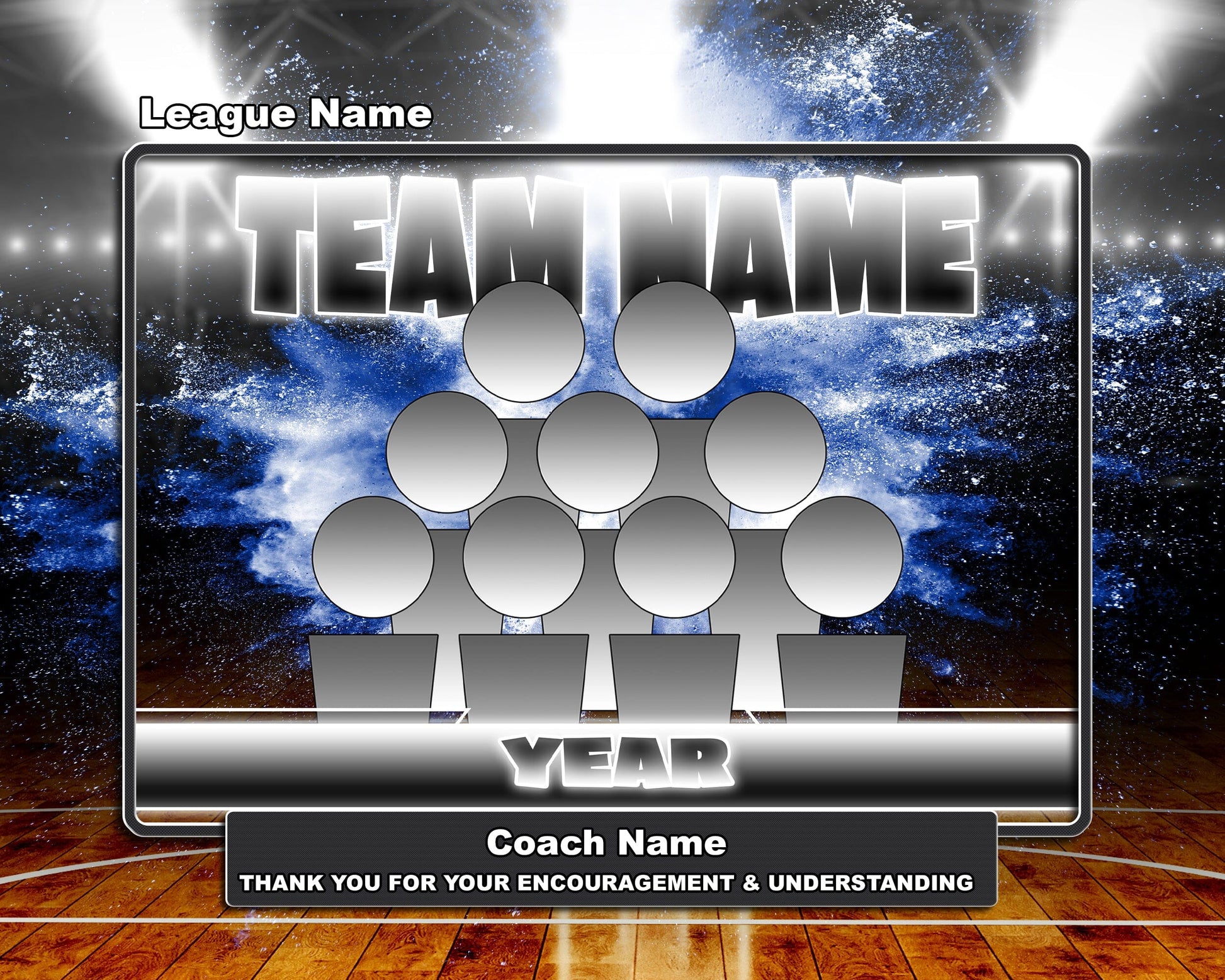 Illumination Basketball GreenScreen Team & Individual Graphics-Photoshop Template - PSMGraphix