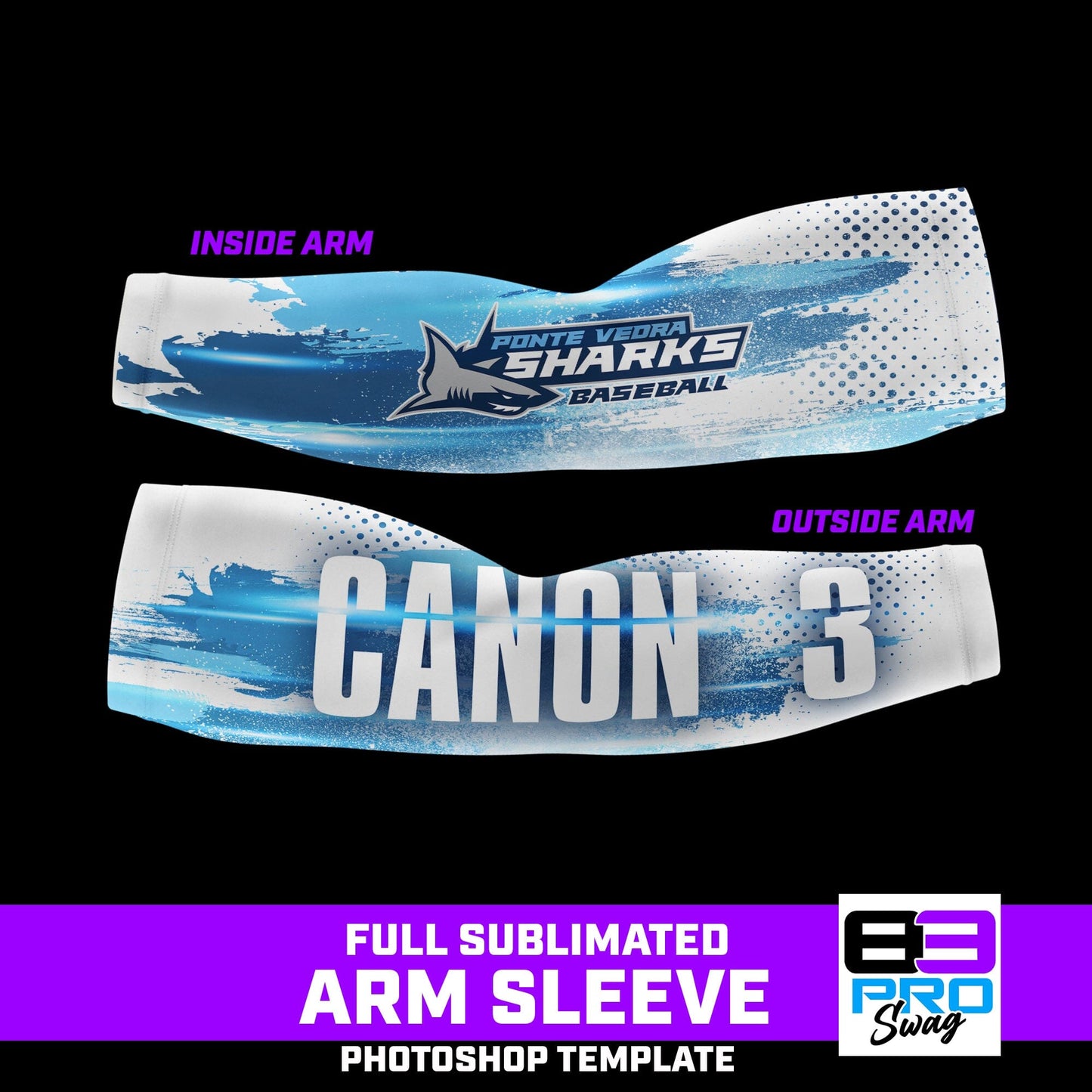 Arm Sleeve Photoshop Template - SPLASH - Multi-Sport