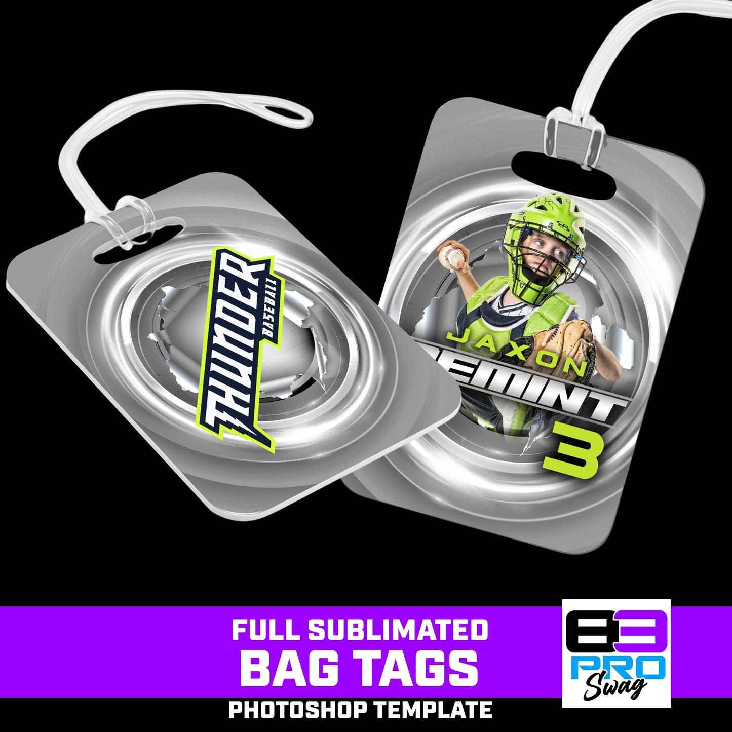 METAL BREAKOUT - Bag Tag Photoshop Template-Photoshop Template - PSMGraphix