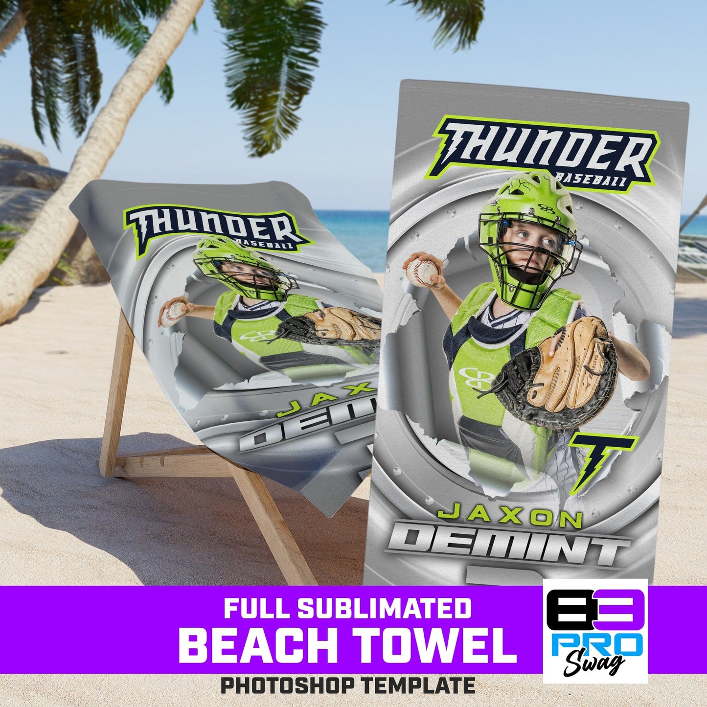 METAL BREAKOUT - 30"x60" Beach Towel Photoshop Template-Photoshop Template - PSMGraphix