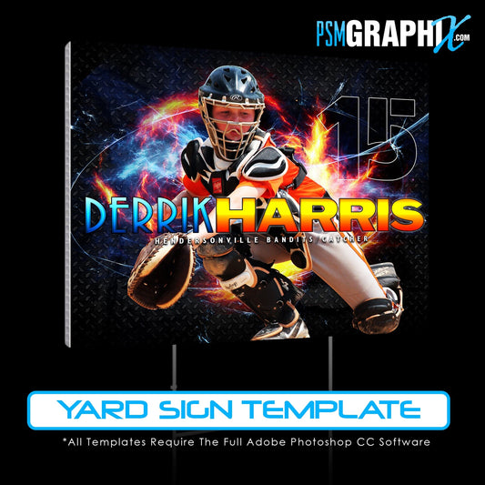 Game Day Yard Sign Template - Breakout - Fire & Ice
