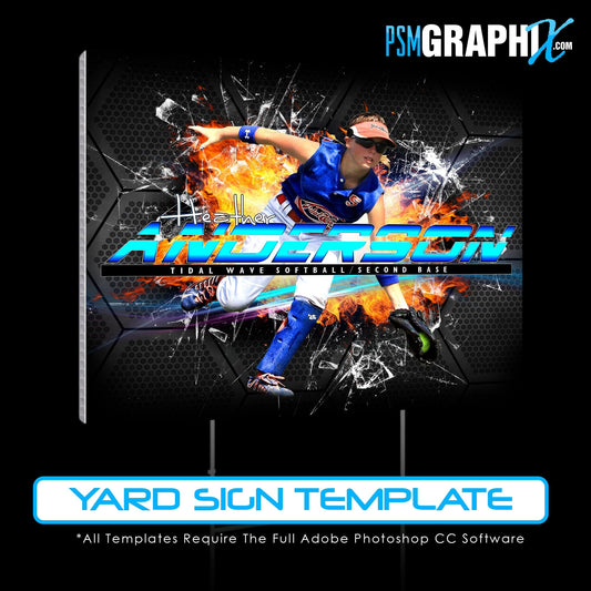 Game Day Yard Sign Template - Breakout - Grid Fire