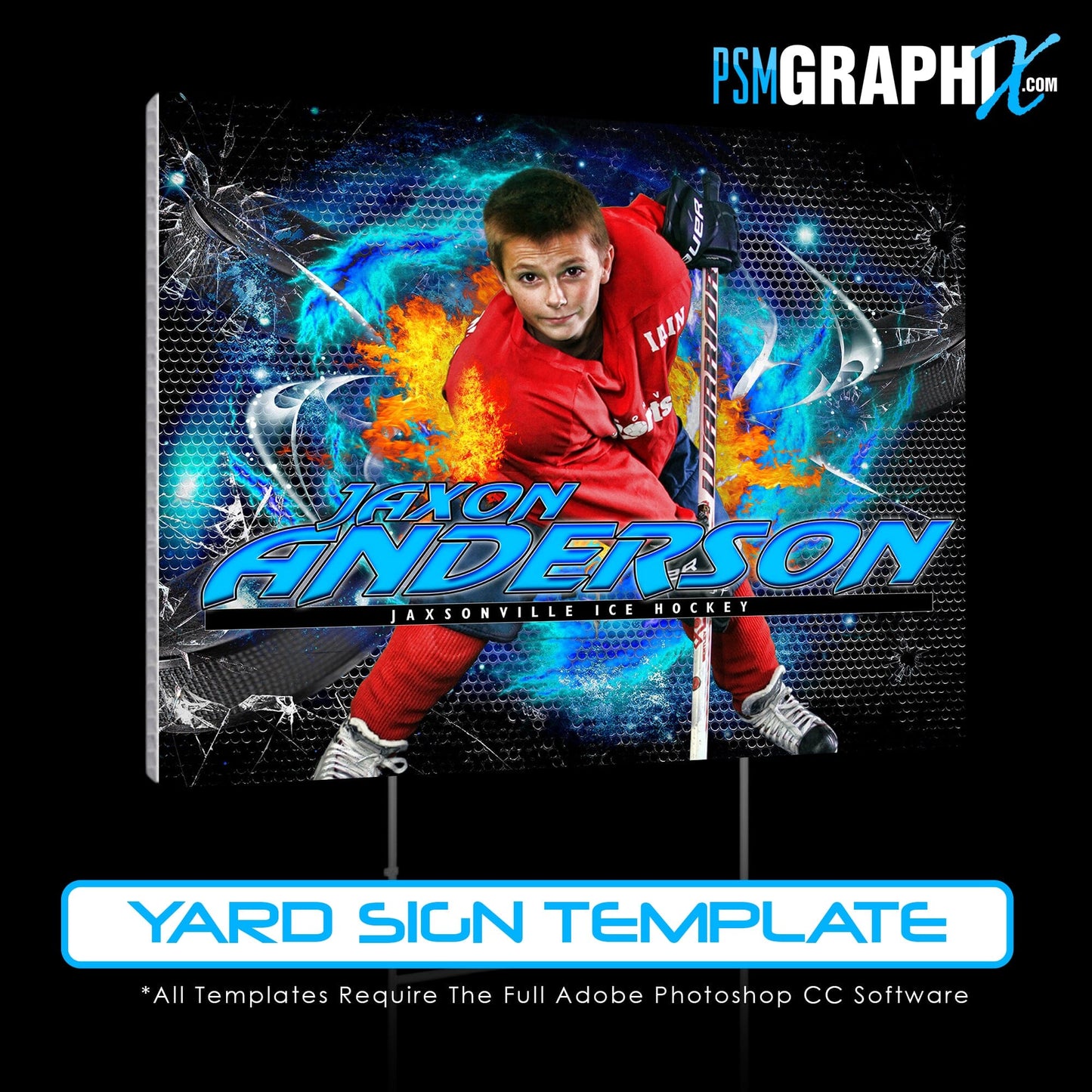 Game Day Yard Sign Template - Breakout - Ice