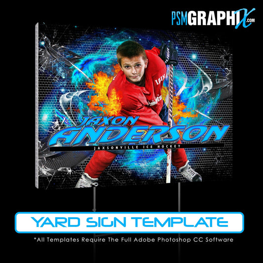 Game Day Yard Sign Template - Breakout - Ice