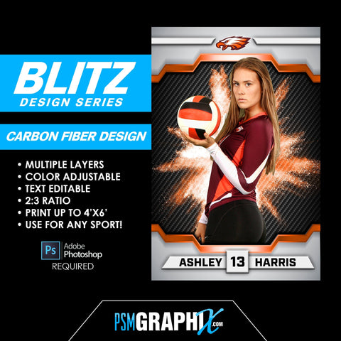Carbon Fiber - BLITZ Series - Poster/Banner Template-Photoshop Template - PSMGraphix