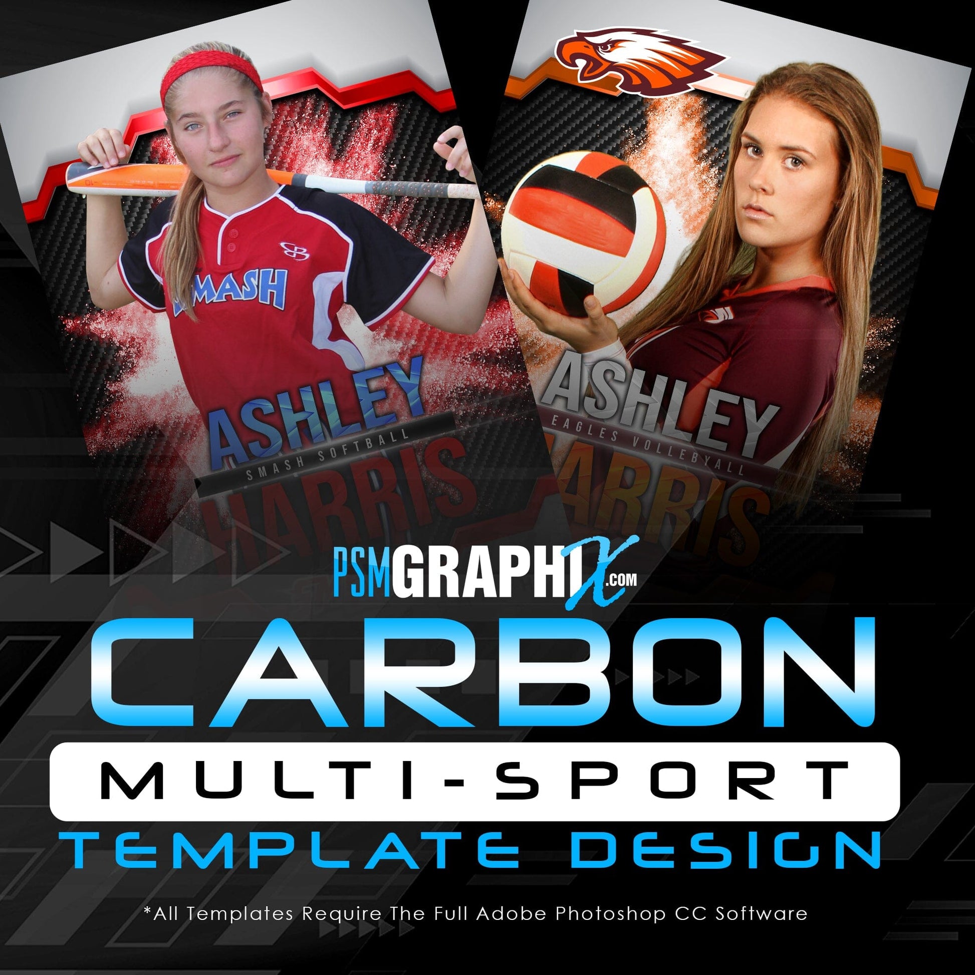 Carbon Fiber - FULL TEMPLATE COLLECTION-Photoshop Template - PSMGraphix