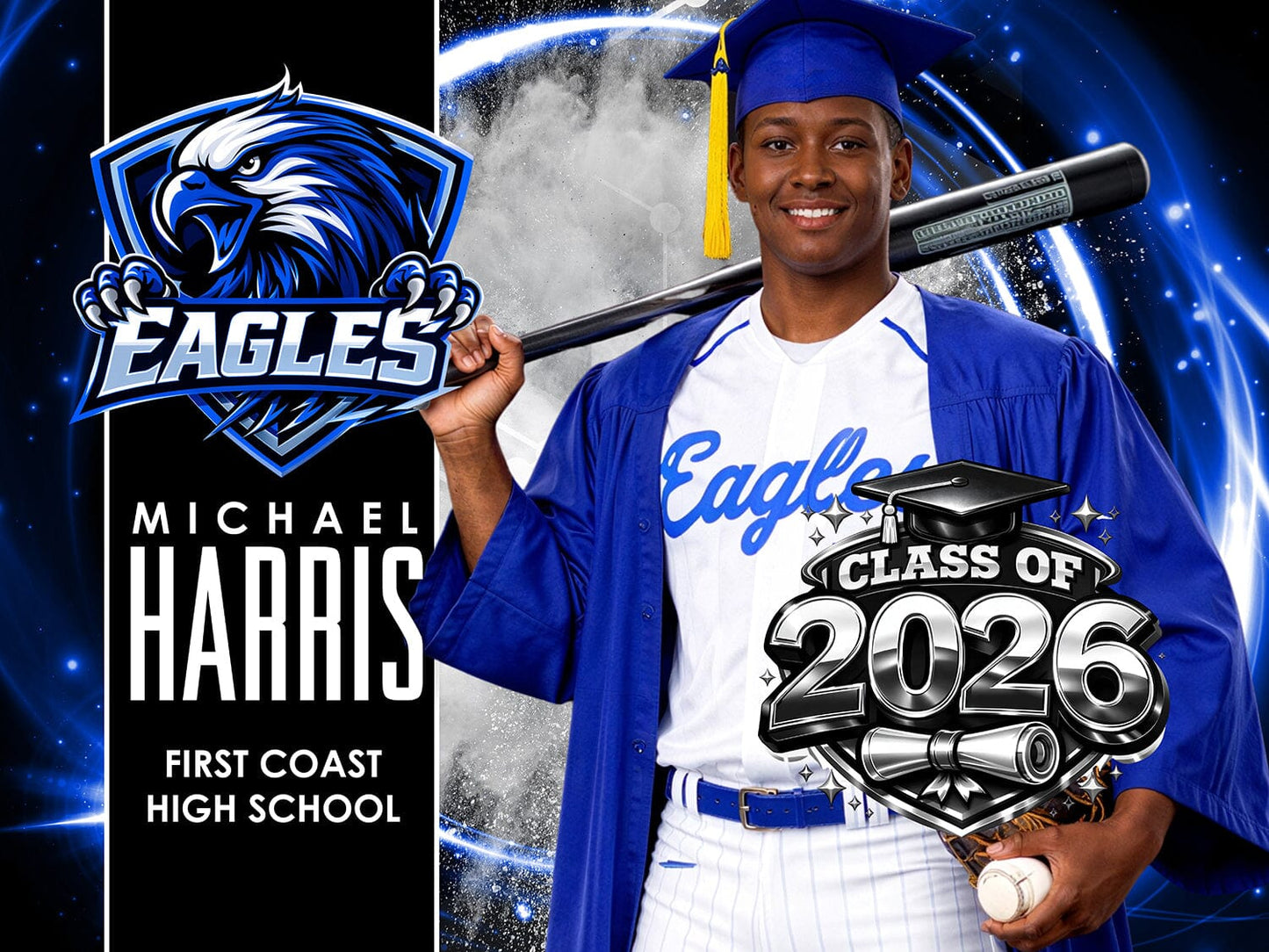 Class of 2026 Yard Sign Template - Helix-Photoshop Template - PSMGraphix