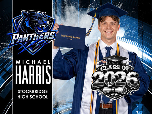 Class of 2026 Yard Sign Template - Power Surge-Photoshop Template - PSMGraphix