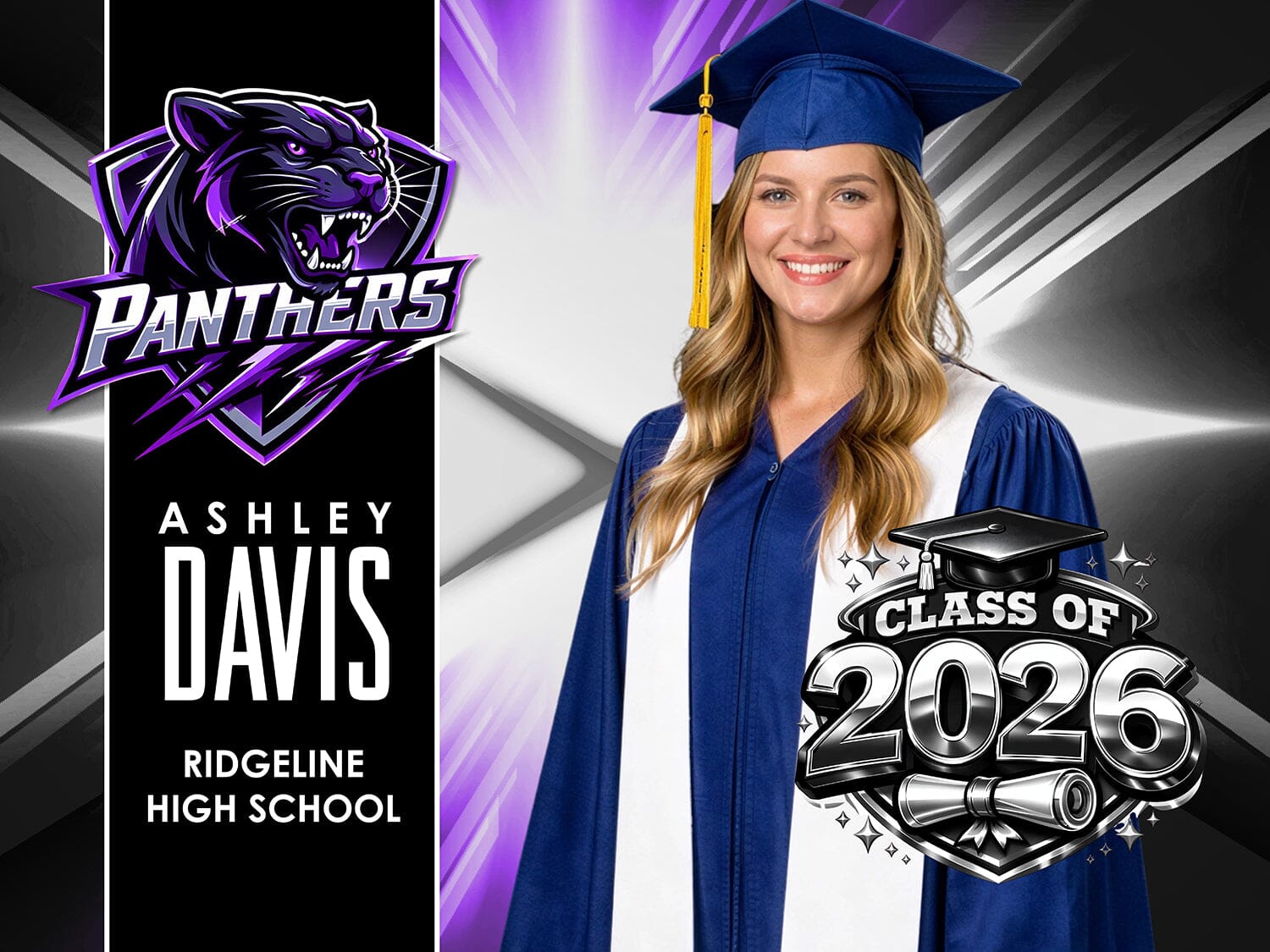 Class of 2026 Yard Sign Template - Ultra Violet-Photoshop Template - PSMGraphix