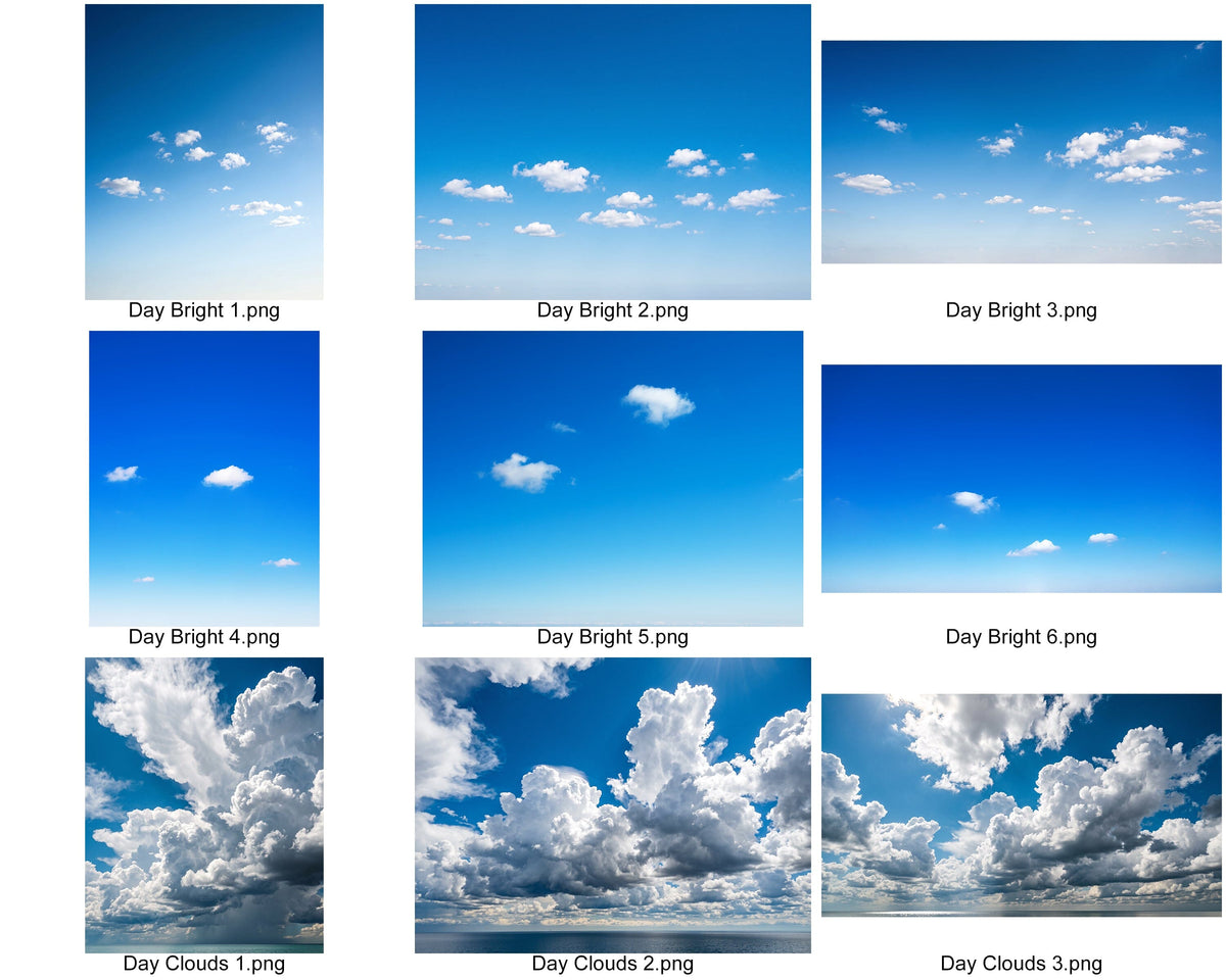 Skies Design Elements preview, sky overlay contact sheet 1 of 5
