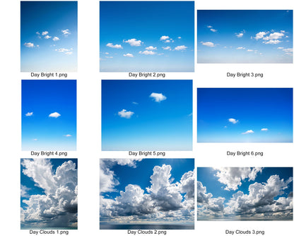 Skies Design Elements preview, sky overlay contact sheet 1 of 5