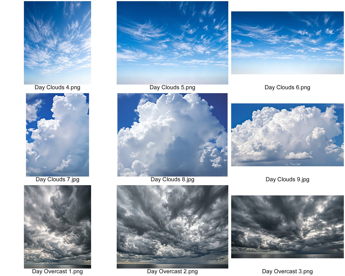 Skies Design Elements preview, sky overlay contact sheet 2 of 5