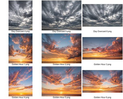Skies Design Elements preview, sky overlay contact sheet 3 of 5