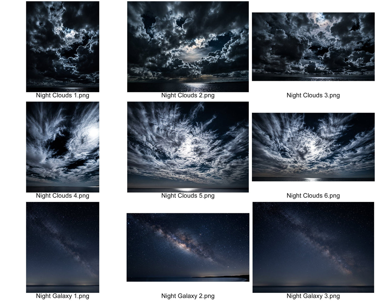 Skies Design Elements preview, sky overlay contact sheet 4 of 5