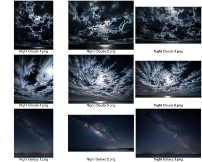 Skies Design Elements preview, sky overlay contact sheet 4 of 5